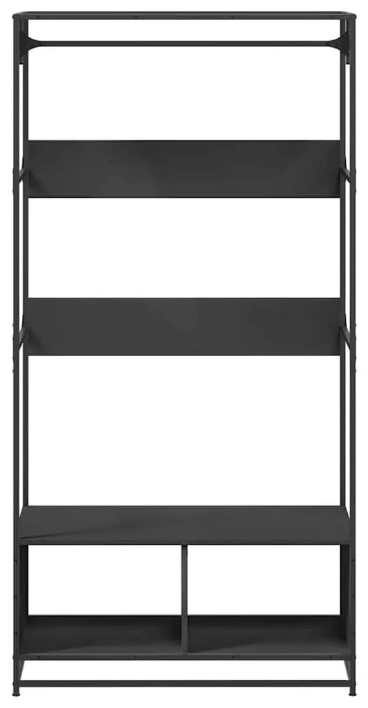 fekete szerelt fa ruhásszekrény 90 x 50 x 180 cm