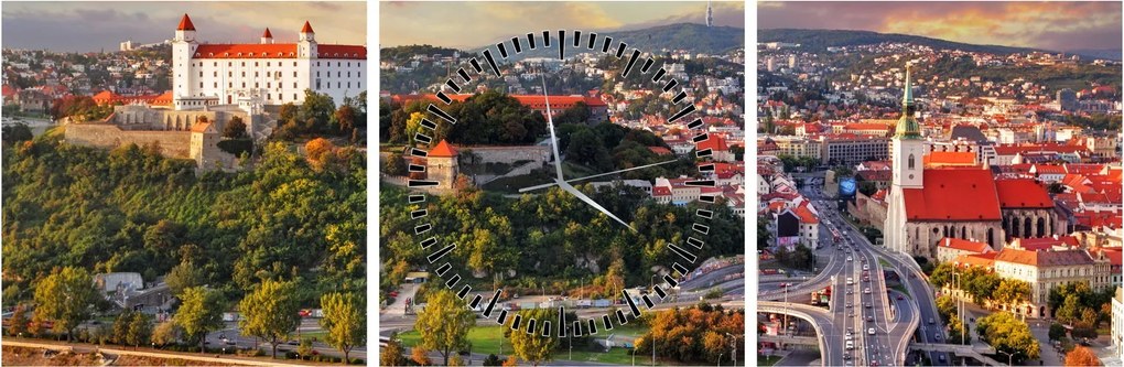 Kép - panoráma, Pozsony, Szlovákia (órával) (90x30 cm)