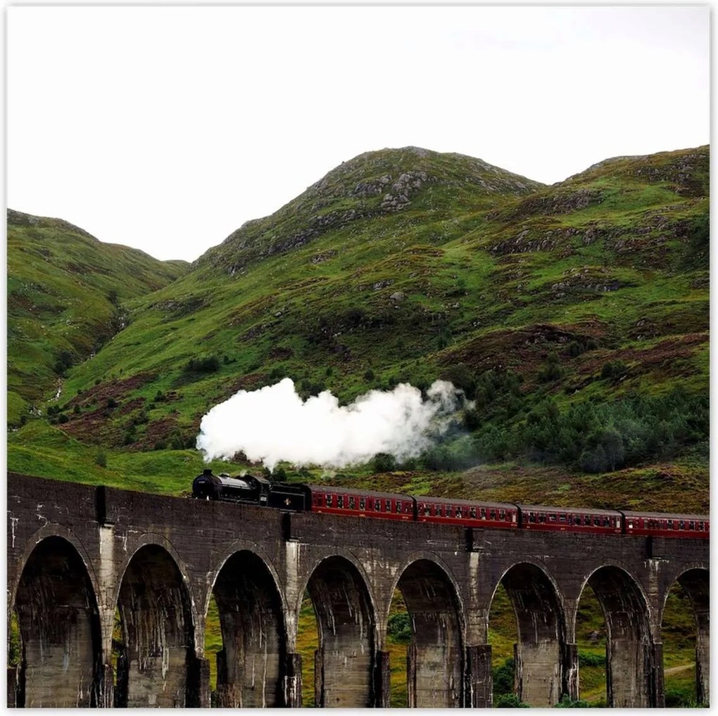 Poszterek 100x100 Gőzmozdony híd