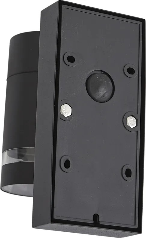 Modern fekete kültéri fali lámpa IP44 mozgásérzékelővel - Ensam