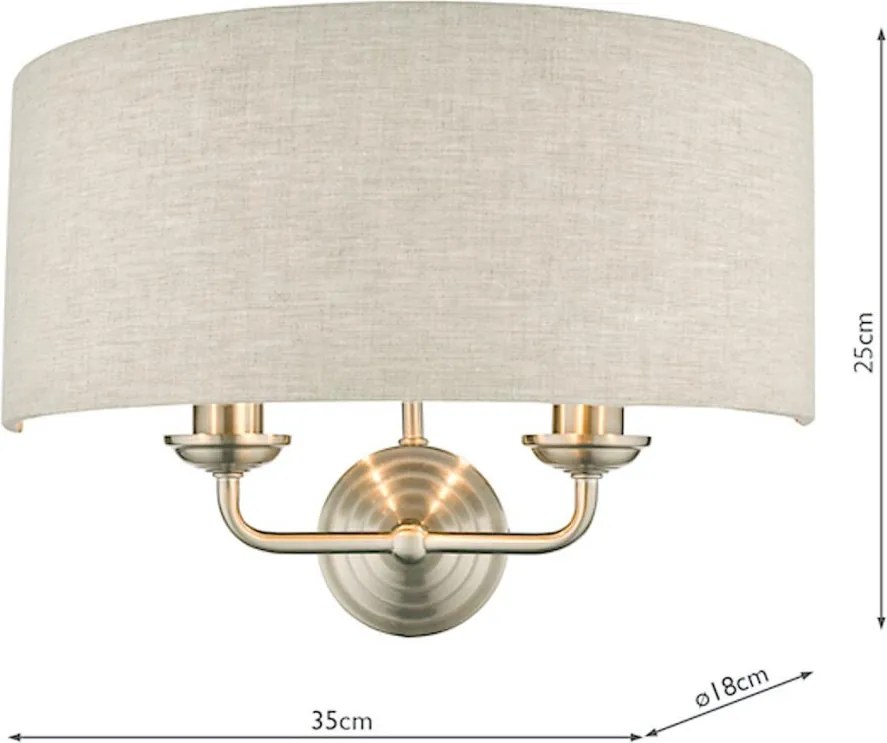 Laura Ashley Sorrento 3727712-Q Fali lámpa 2x40W/E14 IP20