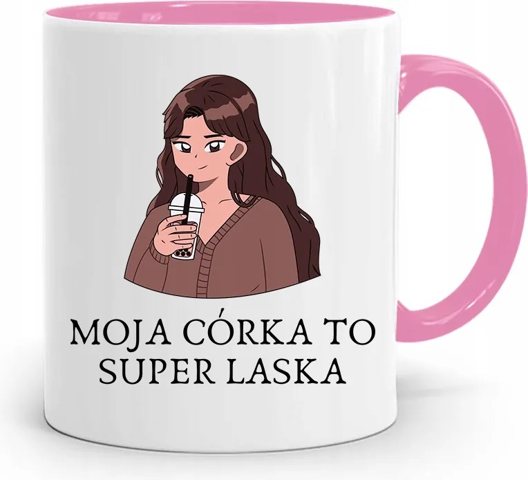 Rózsaszín Bögre Ajándék A Lányomnak A Lányom Egy Csaj, fényképes nyomattal