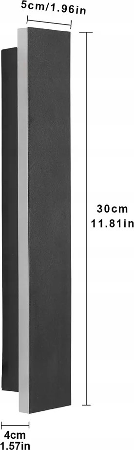 Hosszú fali lámpa villához Fekete vízálló akril vas kültéri IP65