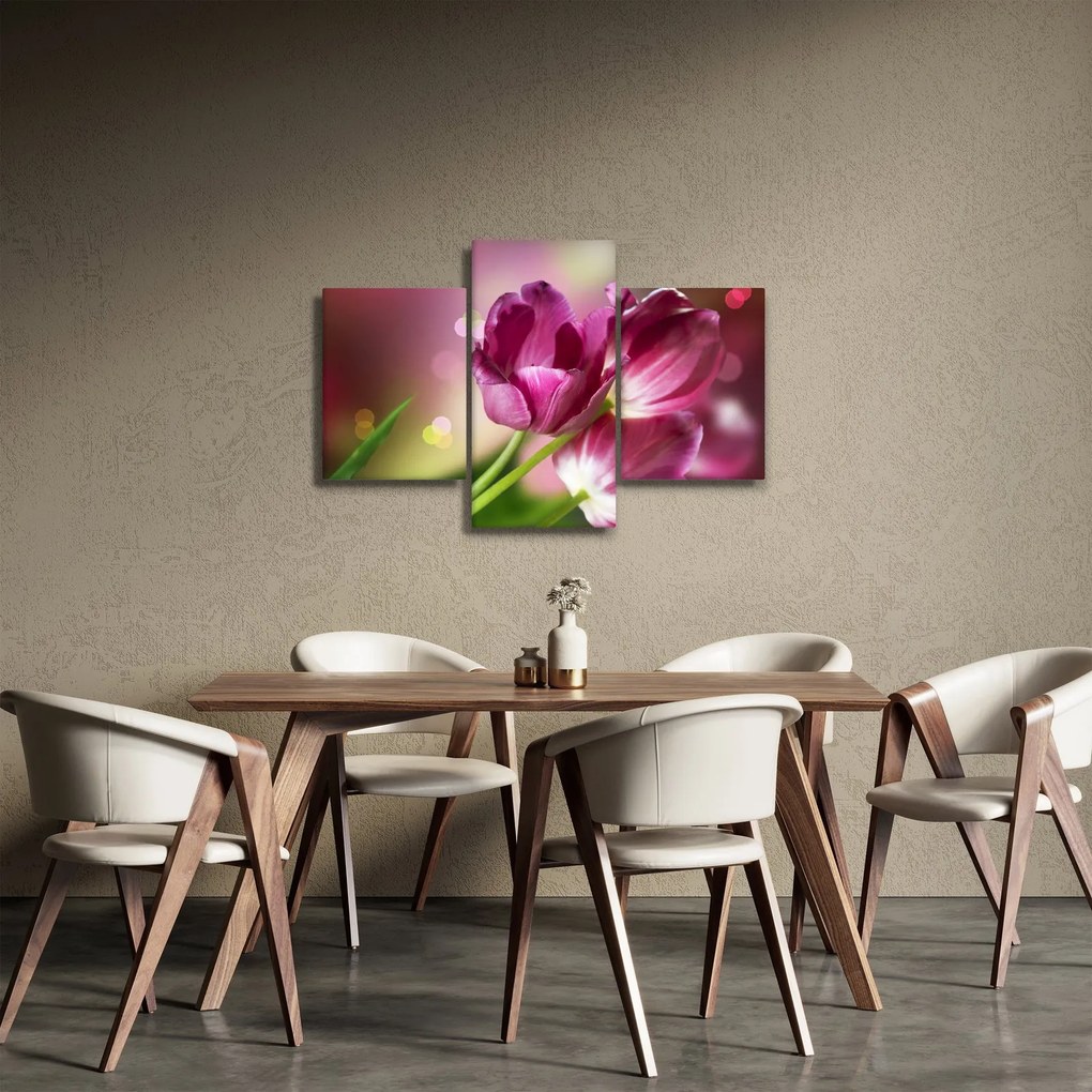 Rózsaszín tulipánok képe (90x60 cm)