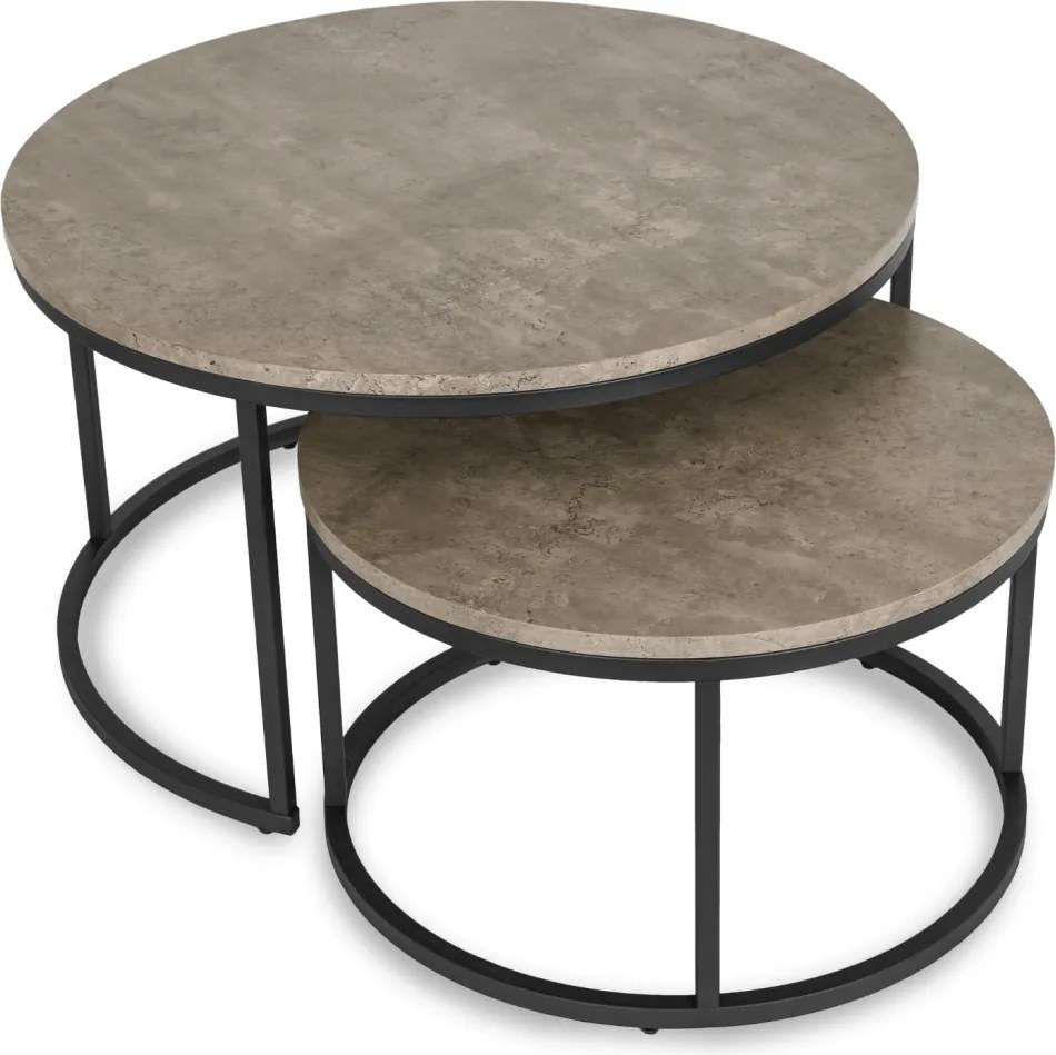 Dohányzóasztal szett ROCKY MAX beton/fekete