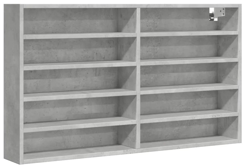 betonszürke szerelt fa vitrinszekrény 100 x 15 x 58 cm