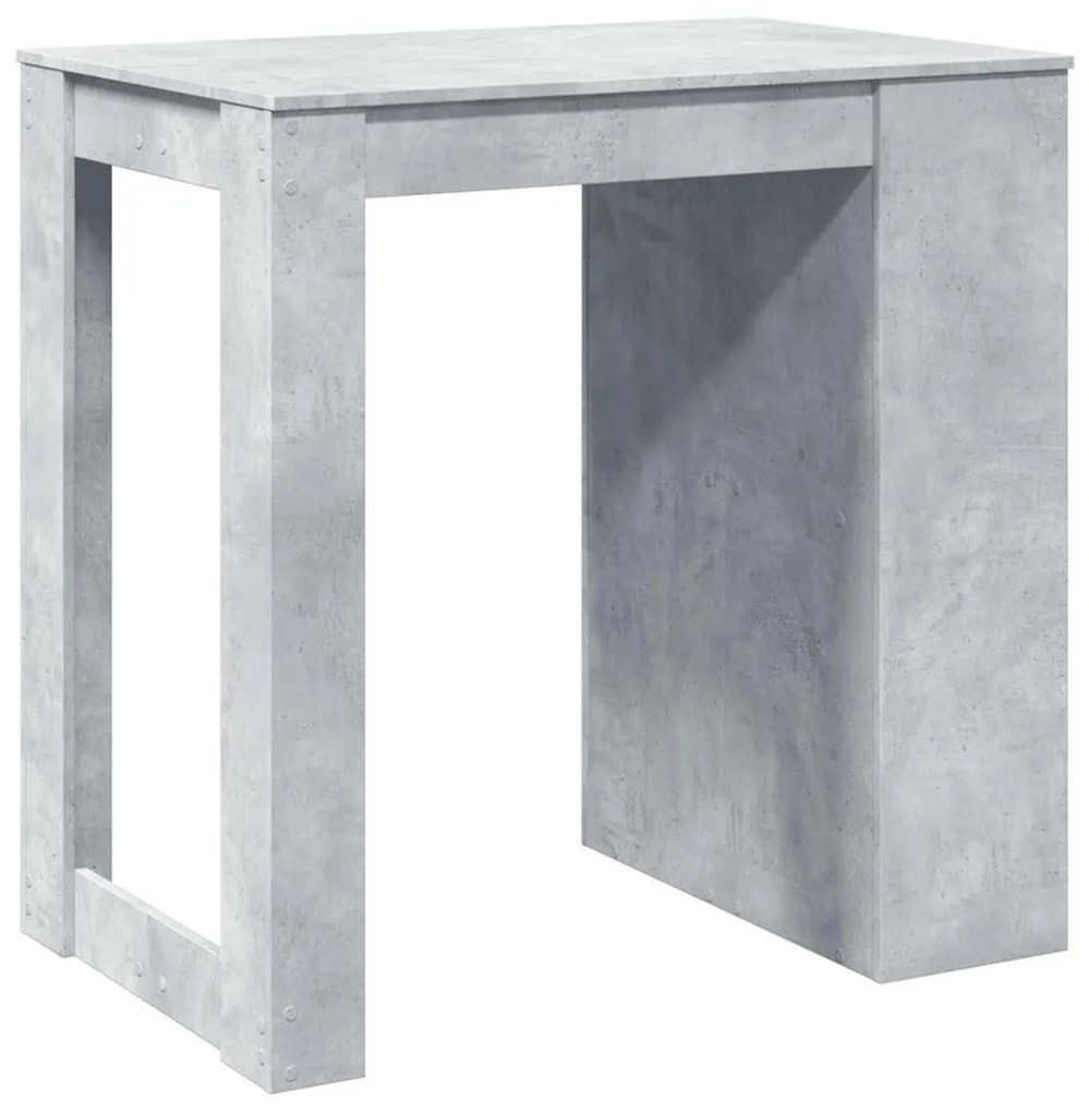 betonszürke szerelt fa bárasztal 102 x 70 x 103,5 cm