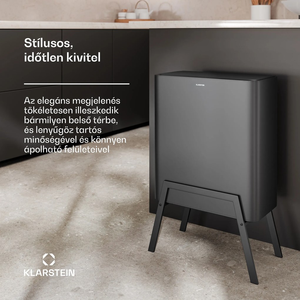 Klarstein Yuma szemetes | 30 l | belső vödör | szagelszívó | álló lábak | nyomógombos