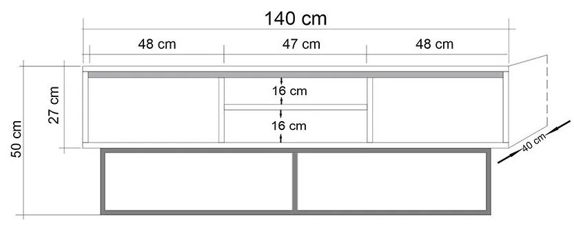 TV asztal/szekrény Rody 140. 1067133