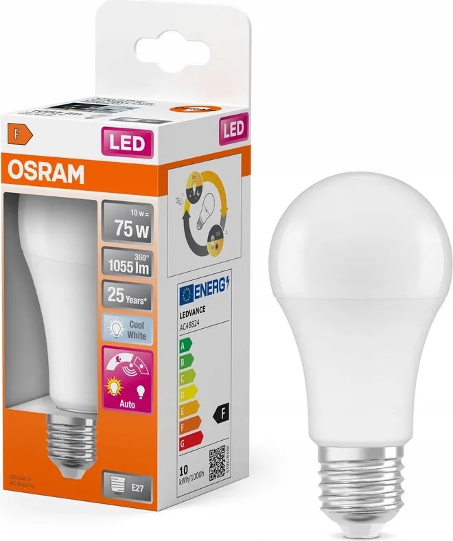 Led izzó A60 E27 10W 75W 1055lm 4000K Semleges Fehér Osram
