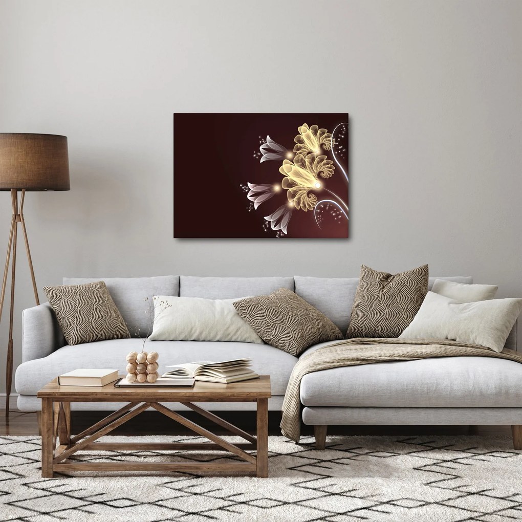 Kép - fényes virágok (70x50 cm)