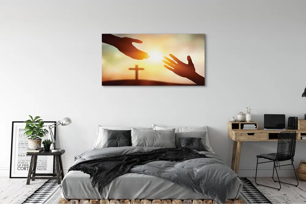 Canvas képek kereszt kezek 100x50 cm