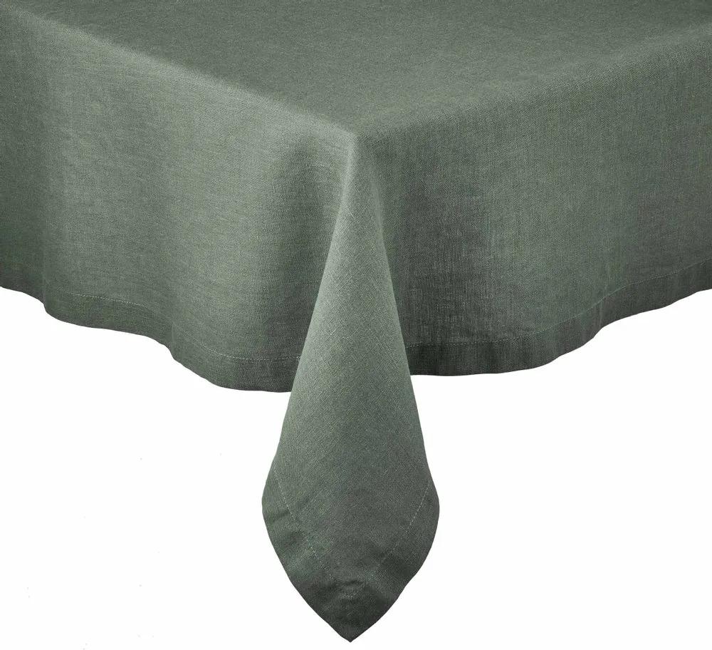 RIGA lenvászon asztalterítő, zöld 300 x 160cm