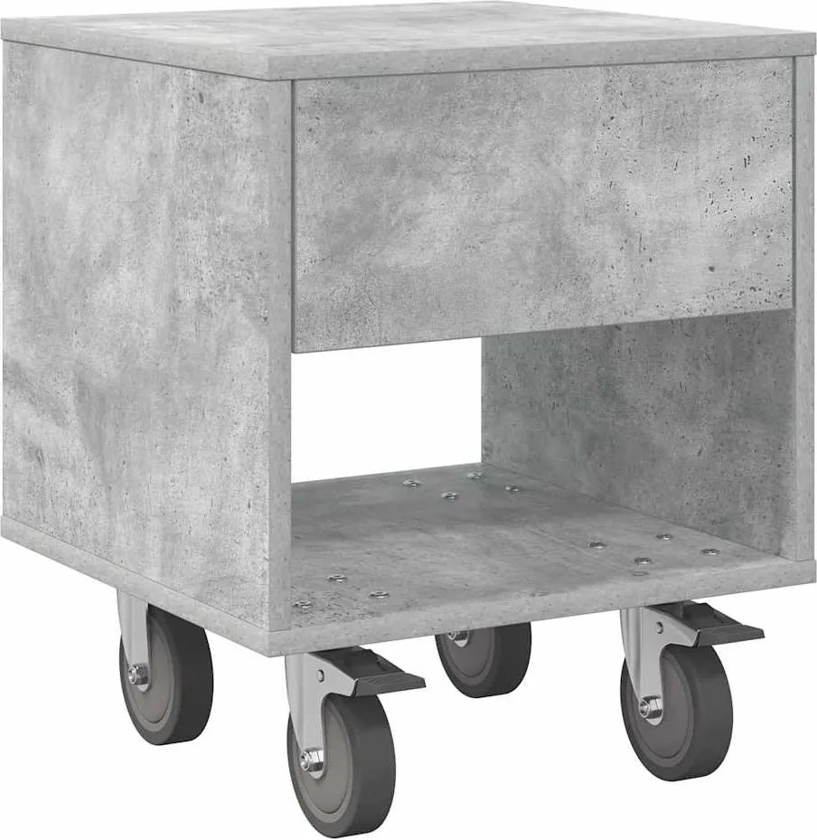 vidaXL Éjjeli asztal Beton Szürke 40,5 x 40 x 48 cm Faanyag