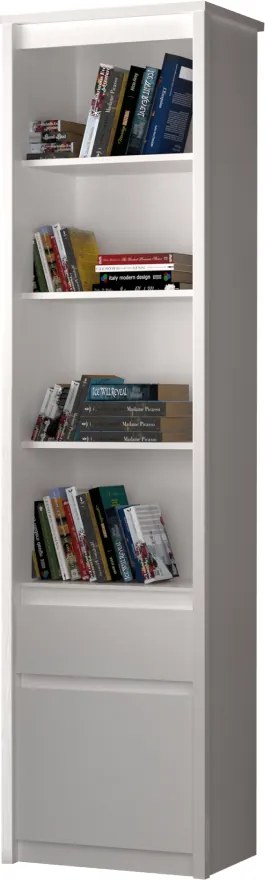 Nyitott polcos szekrény 1D1S, fehér, ERODIN