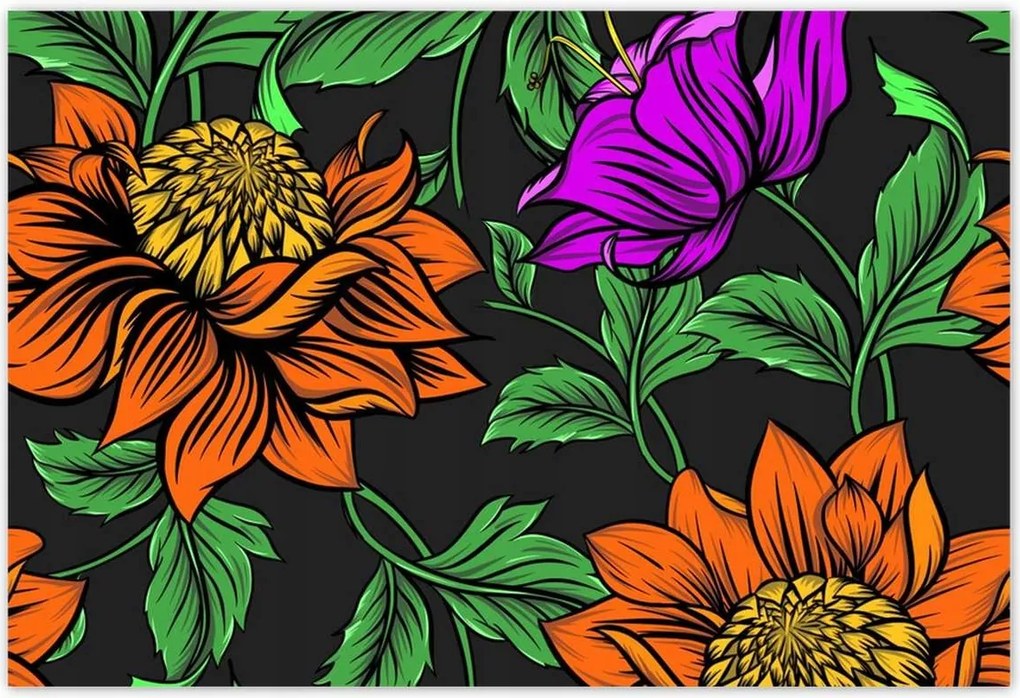 Poszterek 155x105 Virágok Levelek