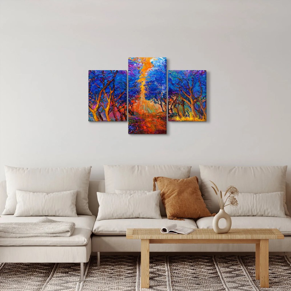 Kép - őszi fa koronák, modern impresszionizmus (90x60 cm)