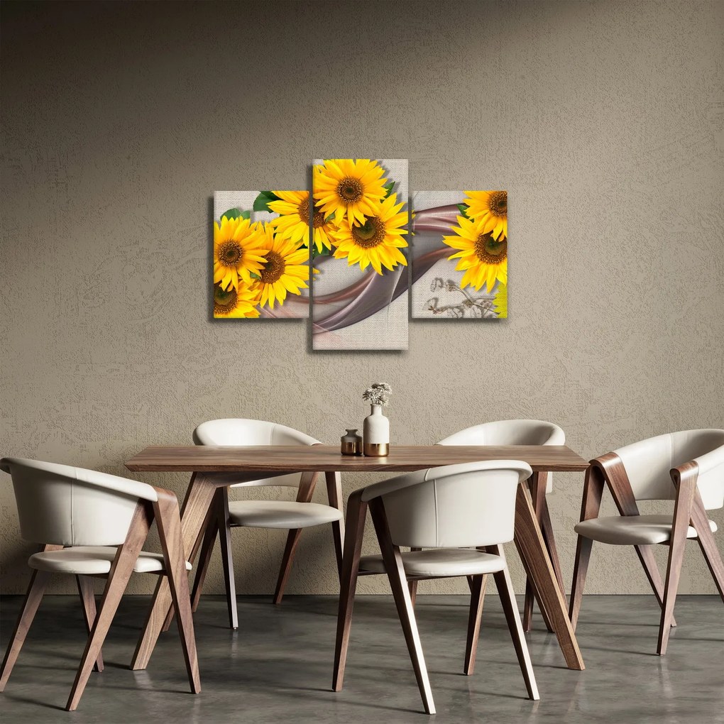 Kép - Ragyogó napraforgó virágok (90x60 cm)