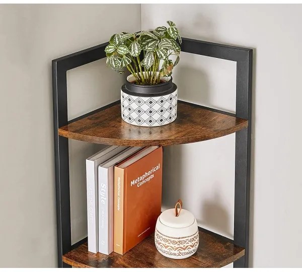 NAVARO könyvszekrény barna/fekete