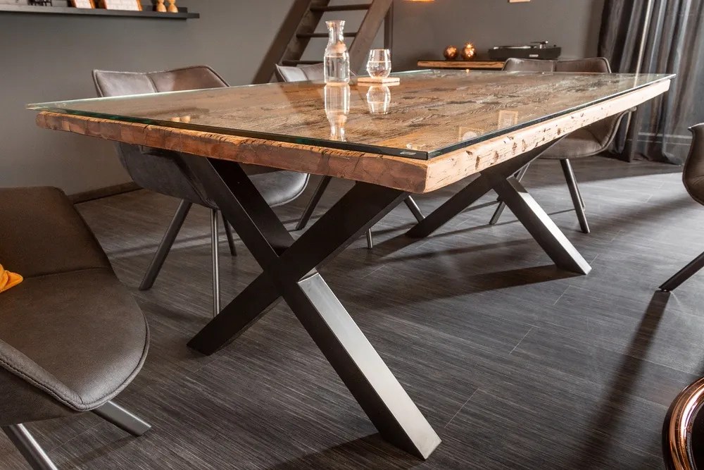 Design étkezőasztal Shark X 180 cm természetes