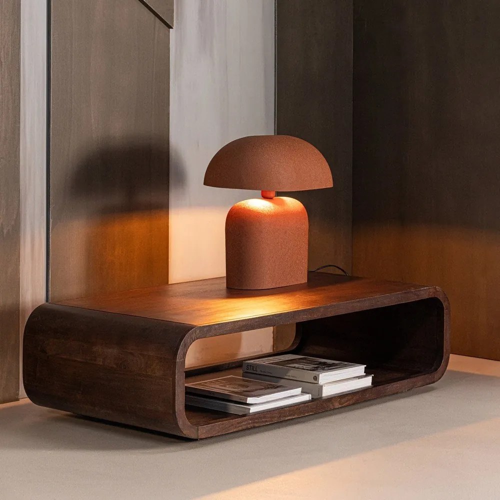 Sötét natúr színű mangófa dohányzóasztal 60x120 cm Kinu – WOOOD