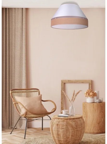 Duolla - Mennyezeti lámpa AVIGNON 1xE27/15W/230V á. 50 cm fehér/barna