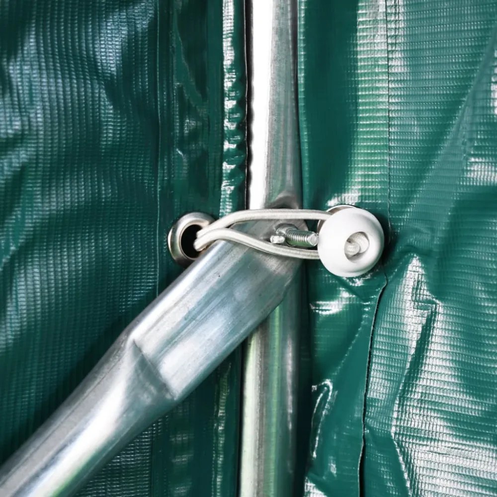 zöld PVC sátorgarázs 2,4 x 2,4 m