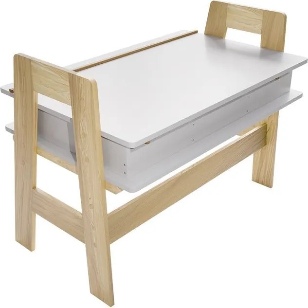 Modern fehér gyerekasztal állítható magassággal és fiókokkal