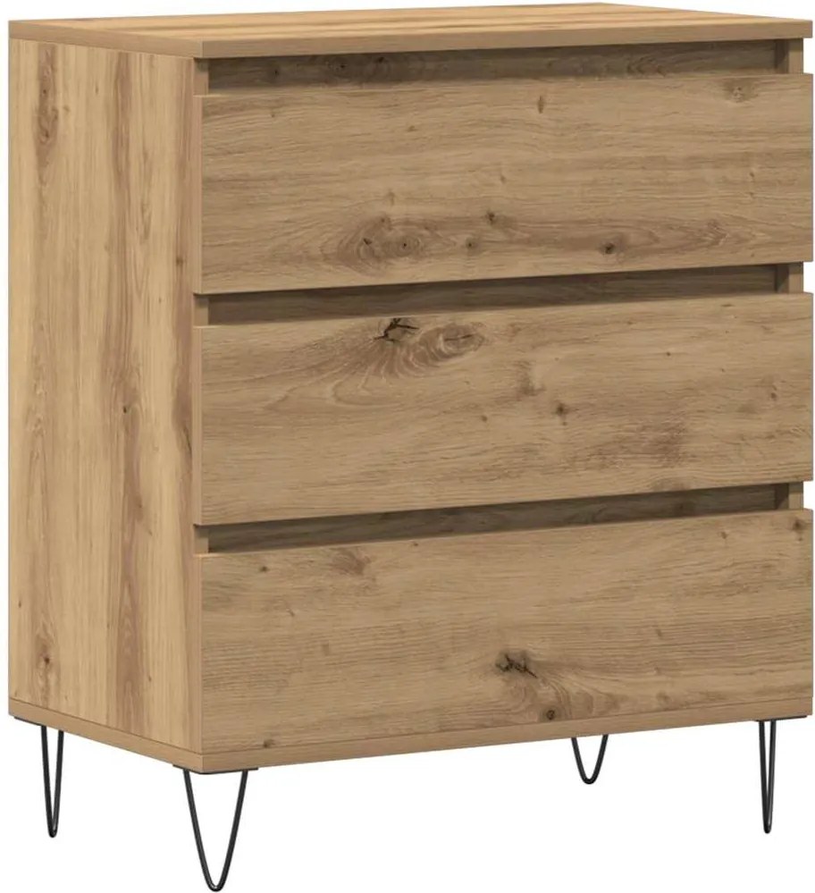 vidaXL Széf fiókkal Artisan tölgy 60 x 35 x 70 cm Faanyag