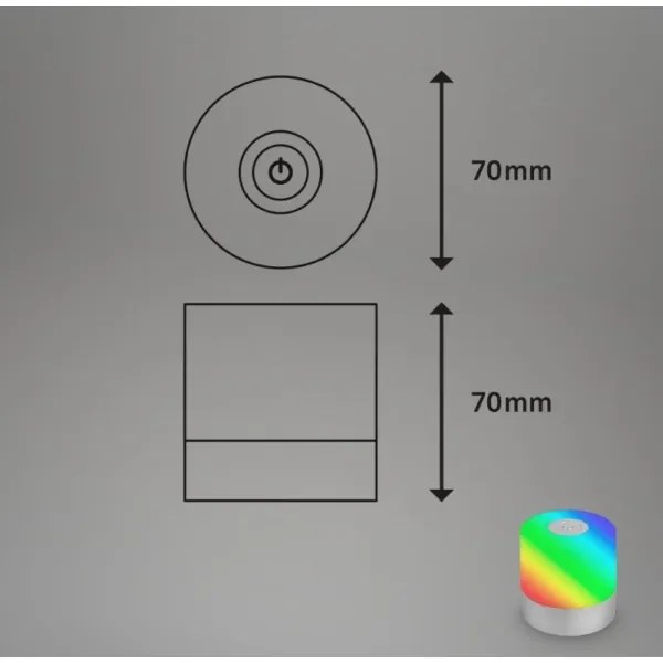 Briloner 7462014 - LED RGB Újratölthető asztali lámpa LED/1,5W/5V IP44 króm