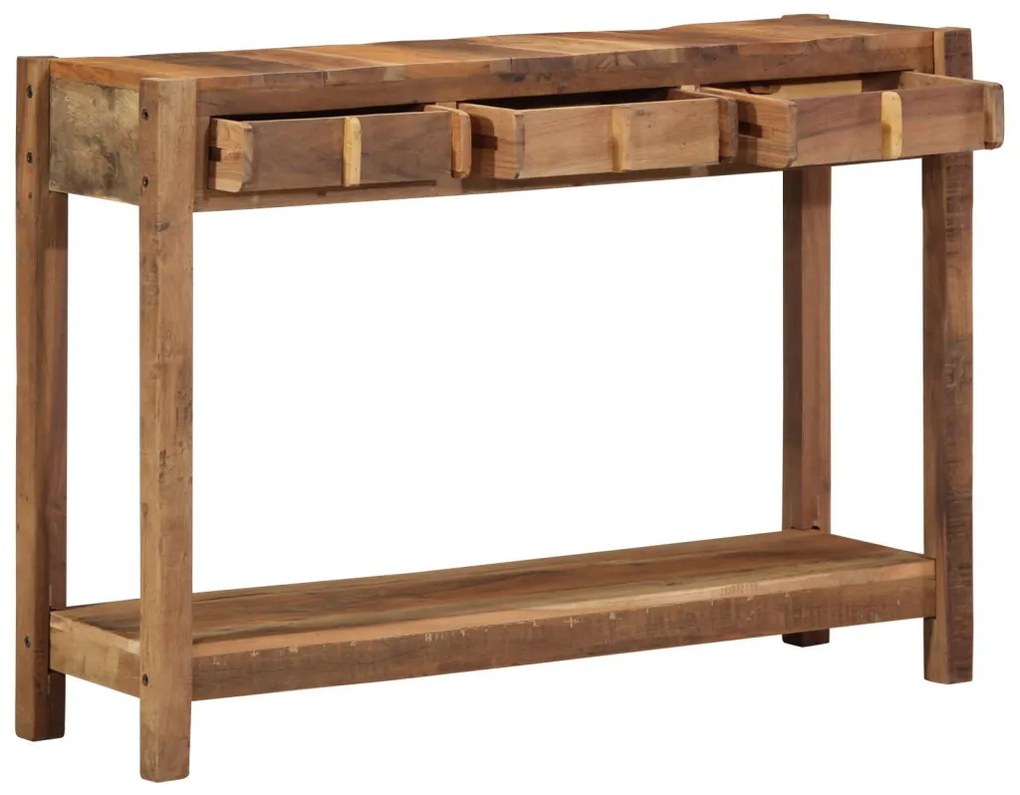Konzolasztal 107x33x76 cm Tömör fa újrahasznosított