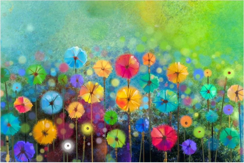 Kép - Absztrakt virágok (90x60 cm)