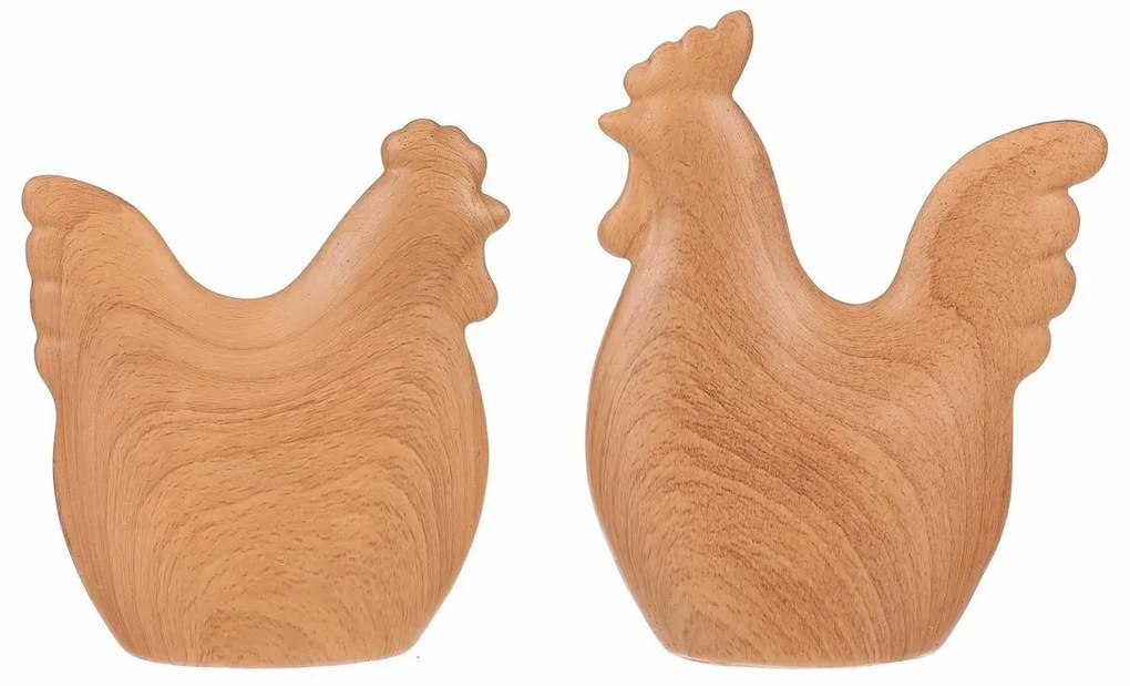 Húsvéti dekoráció Tyúk és kakas, 12 x 3 x 14 cm, 2darabos szett, polirezín