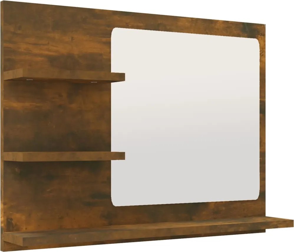 vidaXL füstös tölgy színű szerelt fa fürdőszobatükör 60 x 10,5 x 45 cm