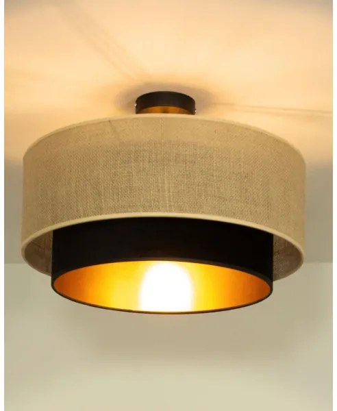 Felületre szerelt csillár SARTA 1xE27/60W/230V fekete/juta