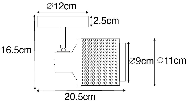 Ipari spotlámpa fekete arannyal - Kayden