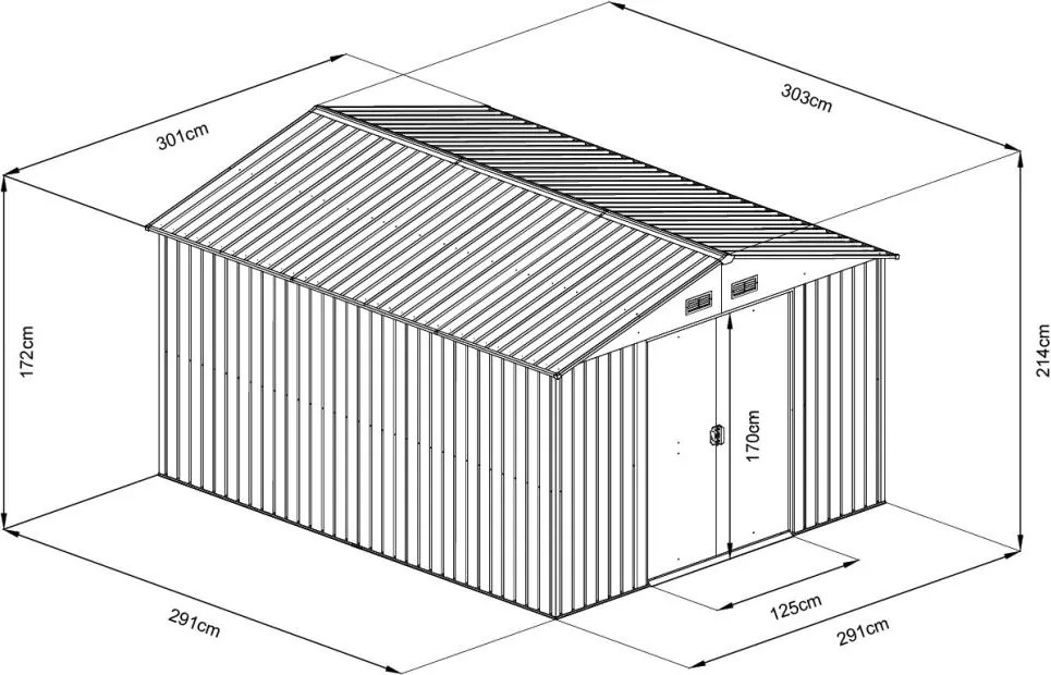 Avenberg Kerti ház szerszámokra, 3.0 x 3.0 m ANTRACIT SD-X1010-H170