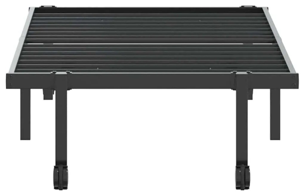 fekete acél ágykeret matrac nélkül összecsukható 75x190 cm
