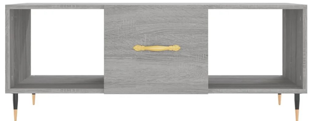 Szürke sonoma színű szerelt fa dohányzóasztal 102 x 50 x 40 cm