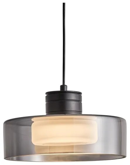 LED Csillár zsinóron LED/8W/230V 3000K fekete/füstös pr. 20 cm