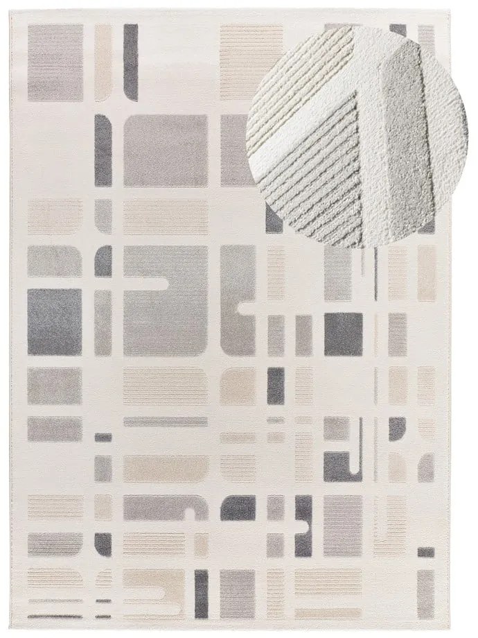 Világosszürke-elefántcsont színű szőnyeg 133x190 cm Flora – Universal