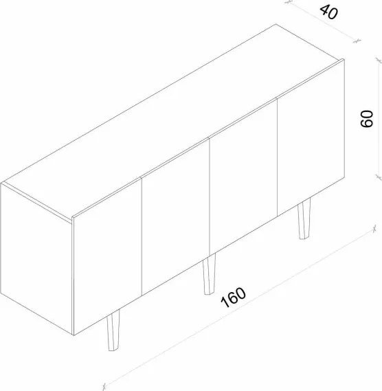 Capella komód, szürke, 160 cm