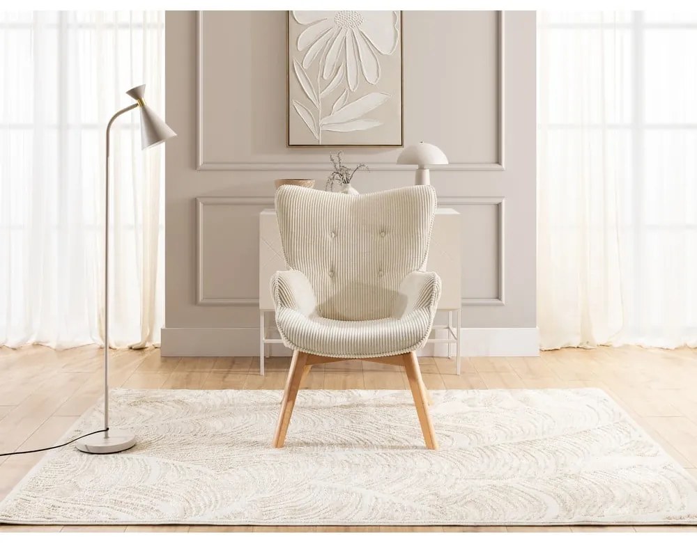 Bézs kordbársony fotel Niko – Ropez