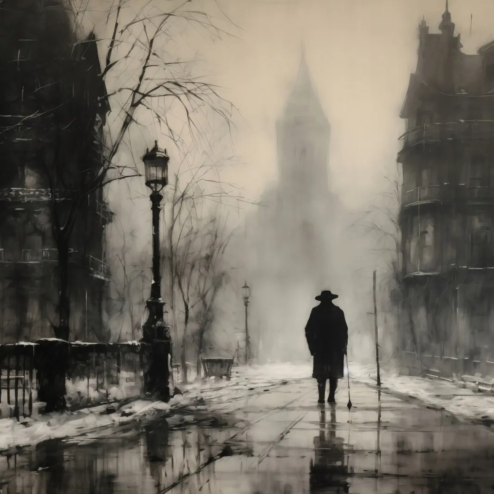 Poszter 40x40cm Köd London felett