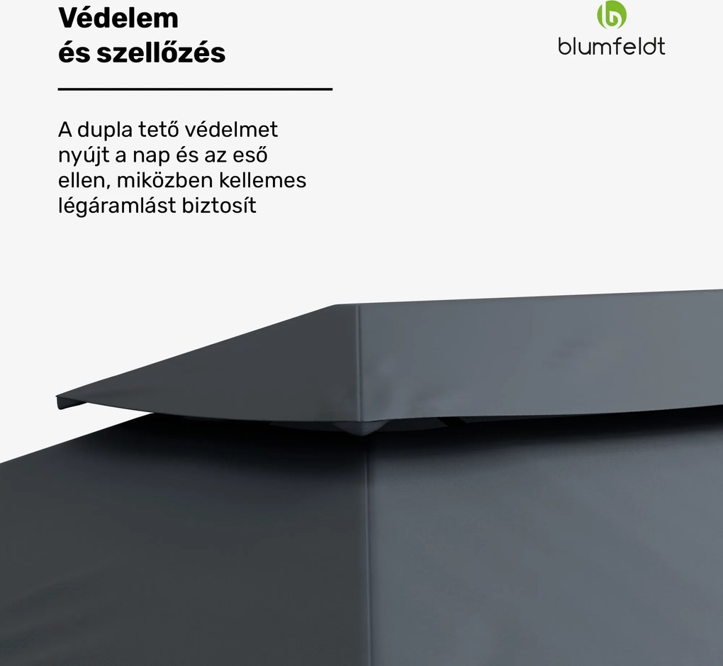Blumfeldt Grandezza Cortina kerti pavilon 3x6 m, időjárásálló, porfestett, oldalsó redőnyök