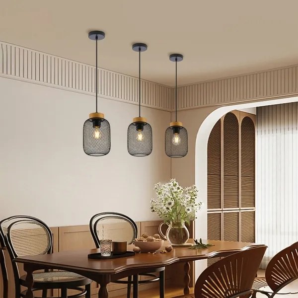 Brilagi - Függőlámpa kábellel BASKLITE 1xE27/15W/230V kaucsukfa/fekete