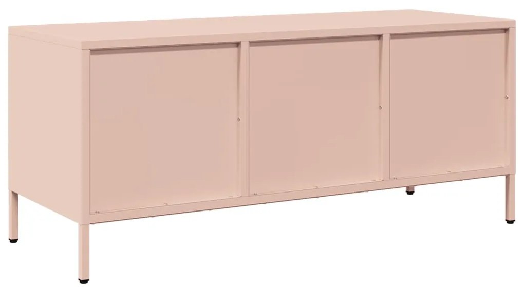 rózsaszín hidegen hengerelt acél TV-szekrény 101,5x39x43,5 cm