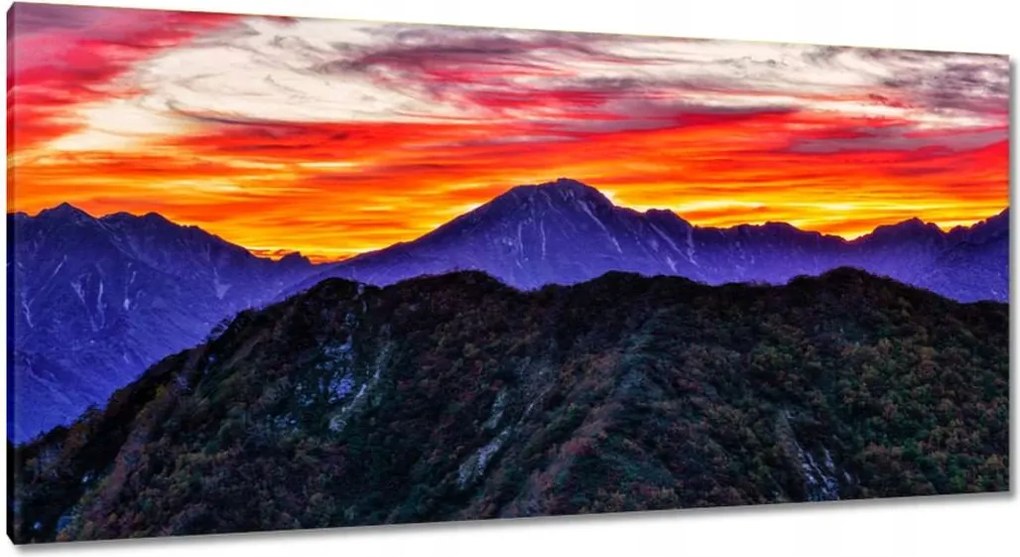 Vászonkép 115x55 Hegyi táj nyugattal