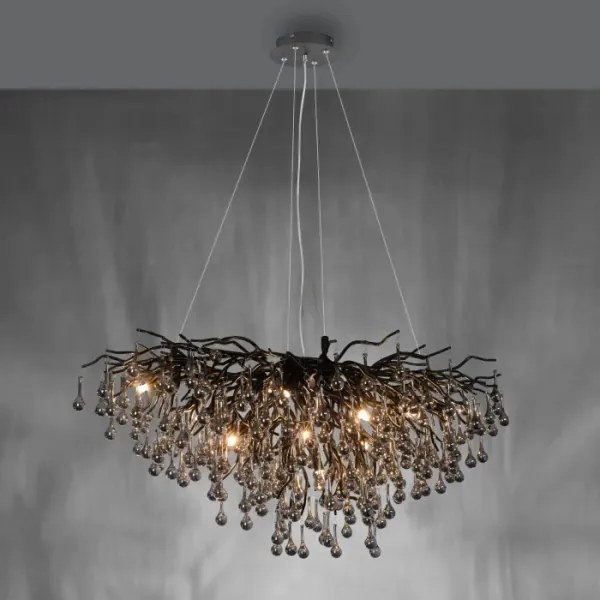 Paul Neuhaus 2192-18 - Kábeles csillár ICICLE 10xG9/40W/230V 50x100 cm fekete