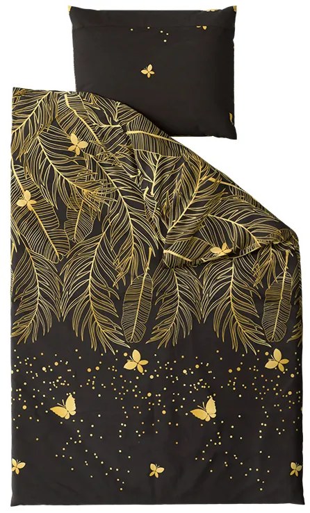 VISATA fekete mikroszálas ágyneműhuzat Ágyneműhuzat mérete: 70 x 90 cm | 140 x 200 cm